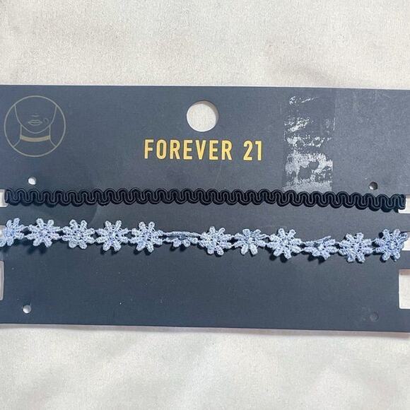 Forever 21 Black Choker Necklace Set of 3‎ Adjustable Retro Y2K 90s Fairygoth - Picture 8 of 8